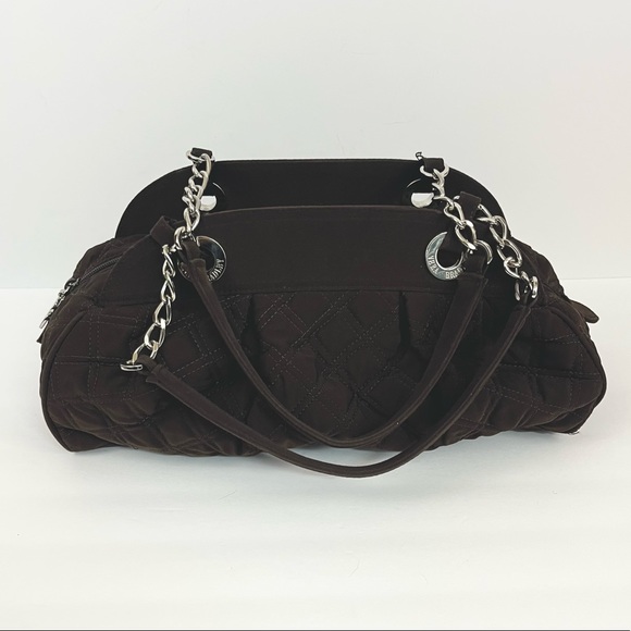 Vera Bradley Brown Microfiber Bag With Chain Shoulder Strap Accents - Picture 16 of 16